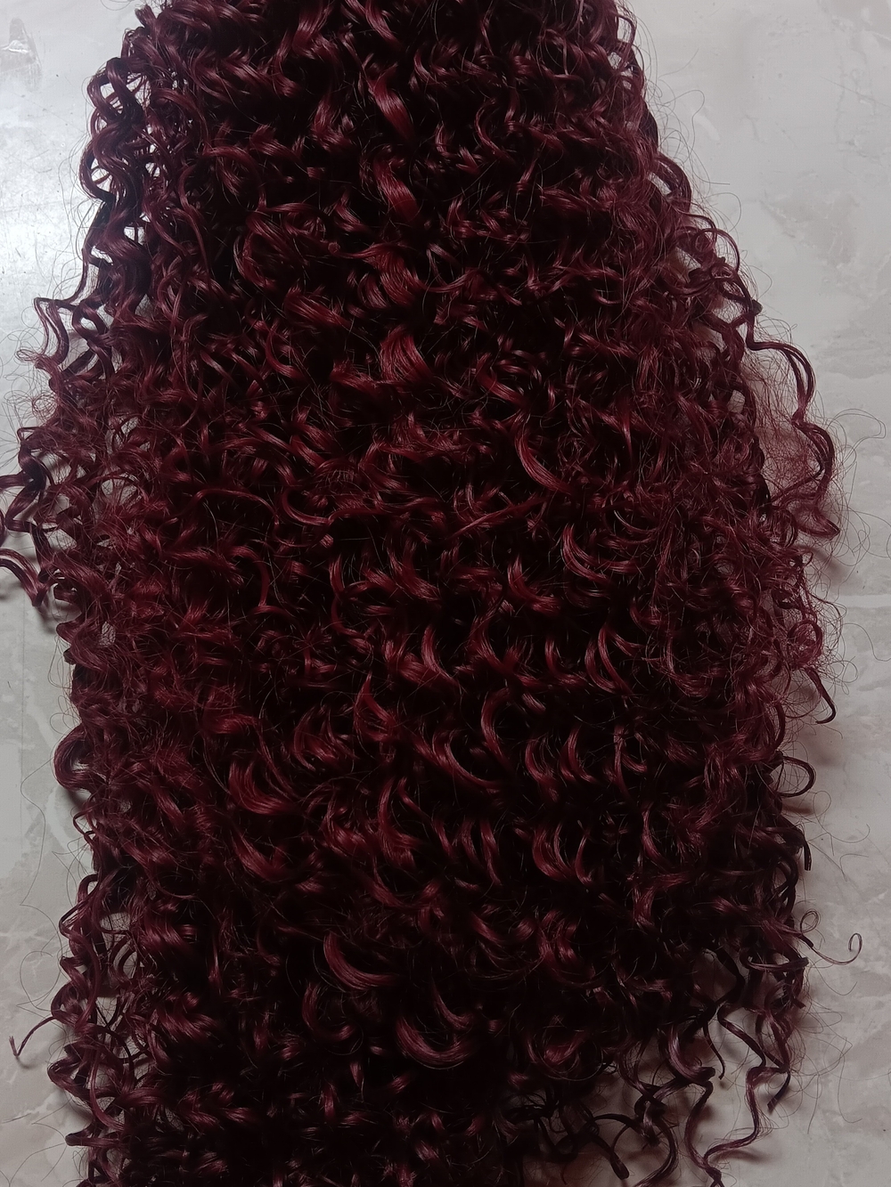 Burgundy Curly Women’s Hair Clip On Wig